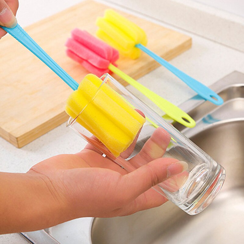 1pc Cup Brush Cleaning Tool Long-handled Sponge Small Brush For